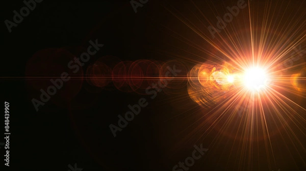 Obraz Lense flare overlay on black background design element