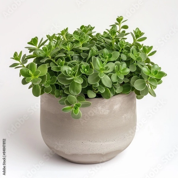 Fototapeta Soleirolia soleirolii in a modern looking pot isolated on a white background