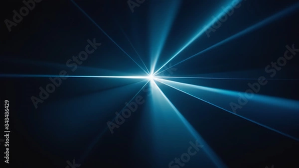Fototapeta Flickering rays of light in the dark and space to copy