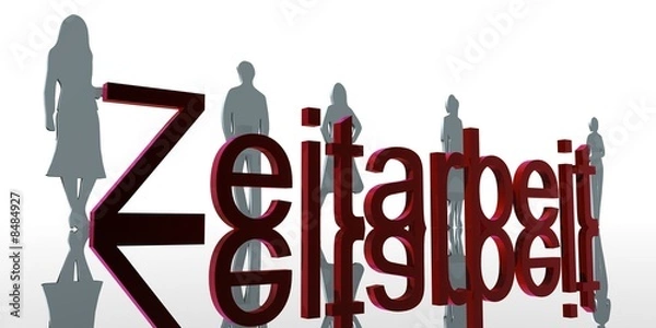 Obraz Praca tymczasowa logo, ludzie sylwetki
