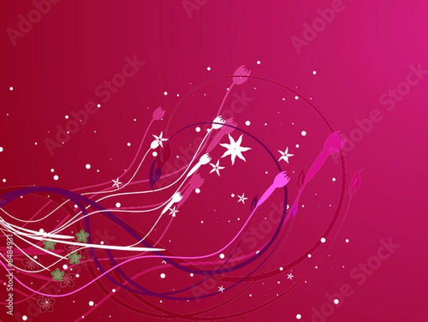 Obraz Pink Floral Abstract Vector