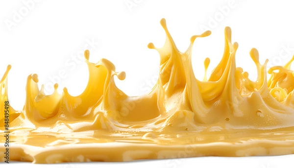 Obraz stretching delicious melted cheese isolated on white