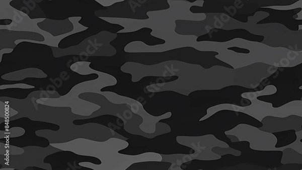 Fototapeta Simple Camouflage seamless pattern in Black. Military camouflage. illustration formats 4K UHD