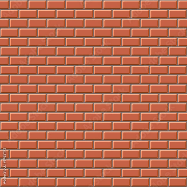 Fototapeta Seamless 3D brick wall texture. Design for background, illustration, surface, etc