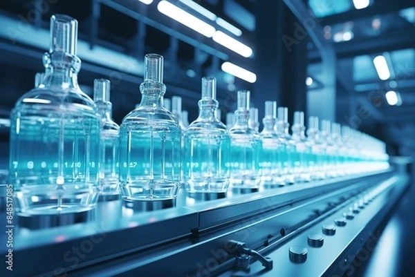 Fototapeta Tubes of Viles in laboratory production