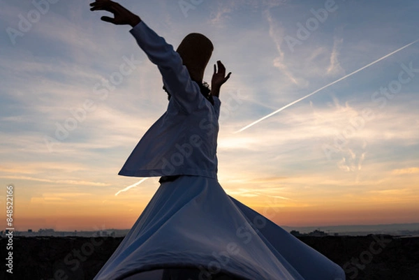 Fototapeta sufi whirling (Turkish: Semazen) is a form of Sama or physically active meditation which originated among Sufis.