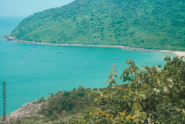 Obraz ocean view blue ocean with boats