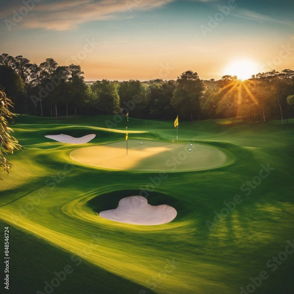 Obraz Grass Luxury Scene Green Sunset