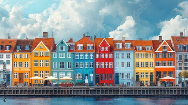 Obraz Copenhagen, Denmark city skyline created with Generative AI technology