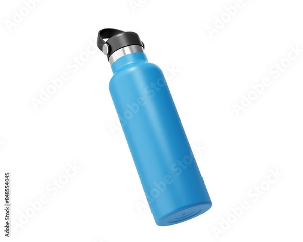 Fototapeta Blank Hydro Flasks Dew Bottle, Sport Water Bottle Packaging Isolated On Transparent Background, Prepared For Mockup, 3D Render.