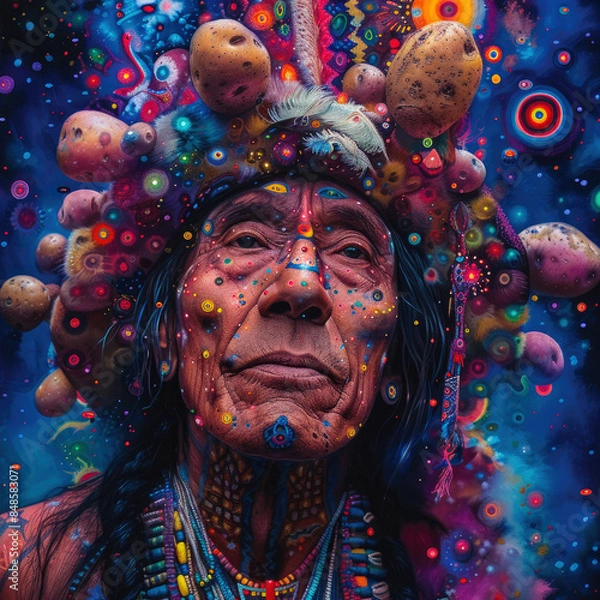 Obraz Indian with galaxy in the background