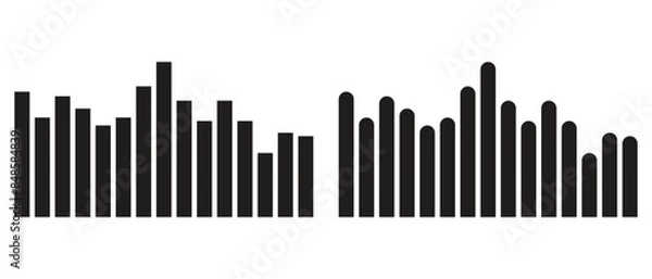 Fototapeta Radio wave or sound wave icon vector. sound wave and electric signal wave icon isolate on white background. vector illustration.