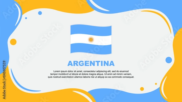 Fototapeta Argentina Flag Abstract Background Flat Design Template. Argentina Independence Day Banner Wallpaper Vector Illustration. Argentina Banner