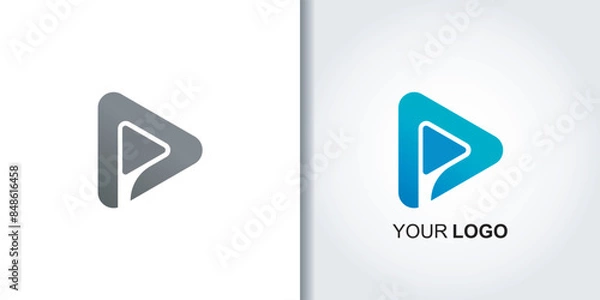 Obraz logo play triangle logo icon template