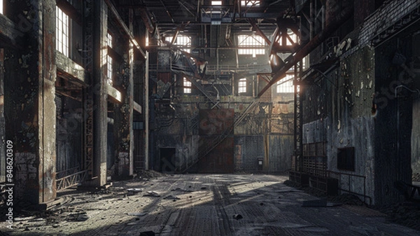 Fototapeta Edgy Industrial Art Showcase Background