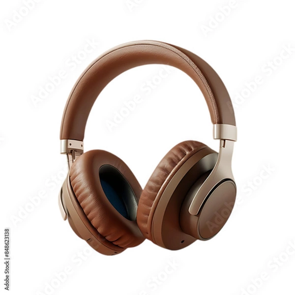 Fototapeta Modern headphone isolated on a transparent background by AI generative.