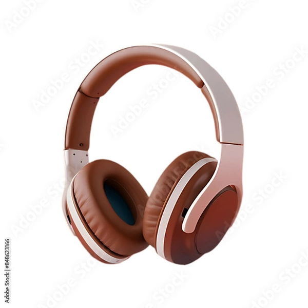 Fototapeta Modern headphone isolated on a transparent background by AI generative.