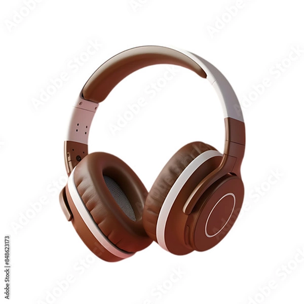Fototapeta Modern headphone isolated on a transparent background by AI generative.