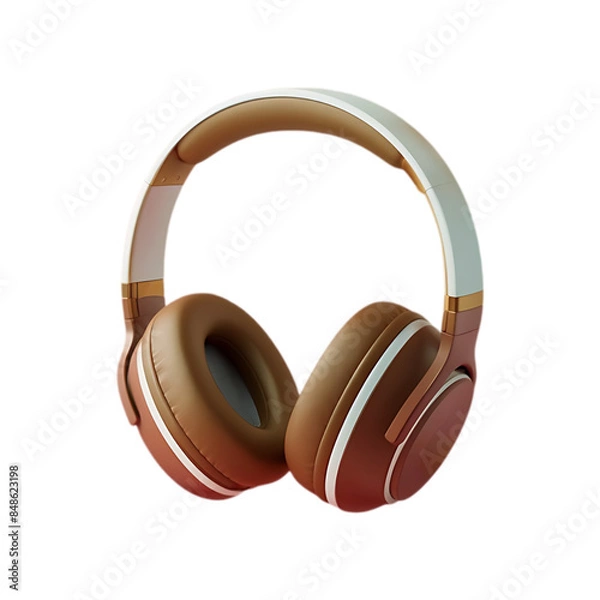 Fototapeta Modern headphone isolated on a transparent background by AI generative.