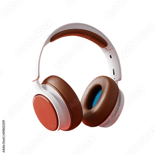 Fototapeta Modern headphone isolated on a transparent background by AI generative.