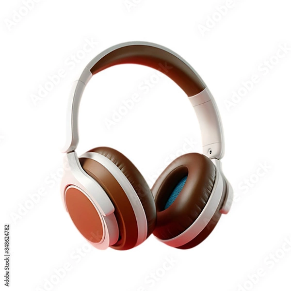 Fototapeta Modern headphone isolated on a transparent background by AI generative.