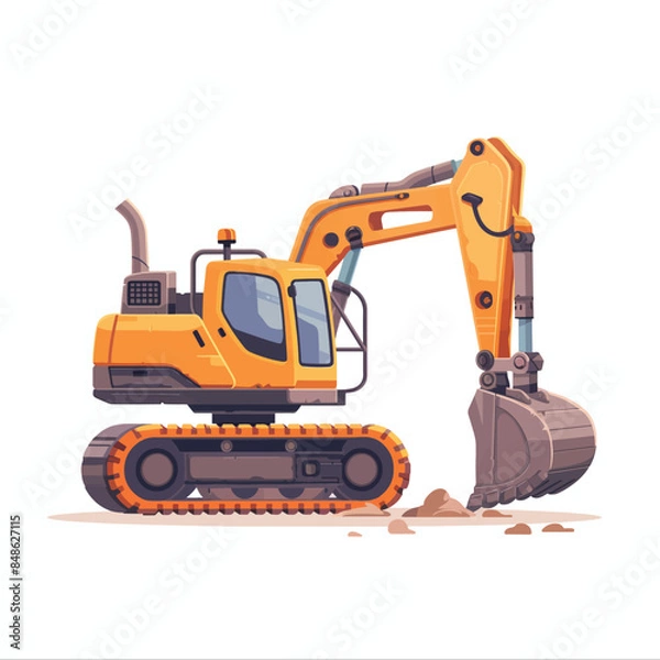 Fototapeta Excavator illustration isolated on white background