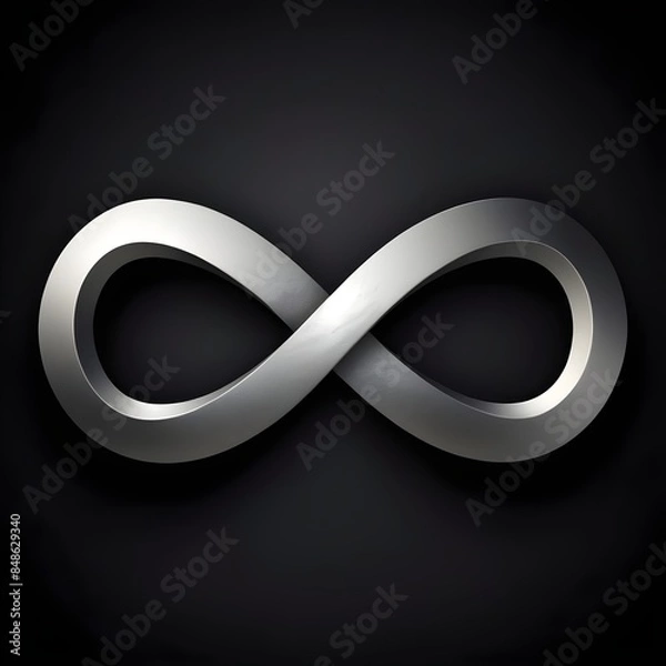 Obraz 3d silver infinity symbol