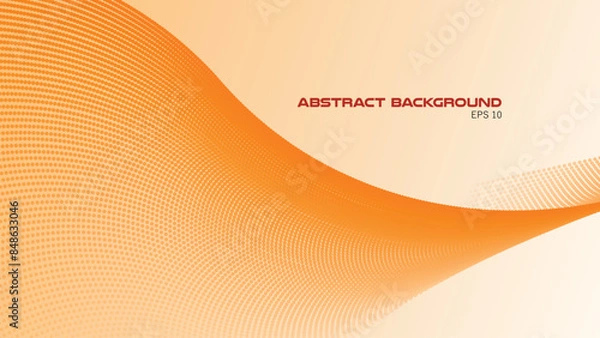 Fototapeta Orange abstract gradient background with polkadot wave pattern for backdrop or presentation