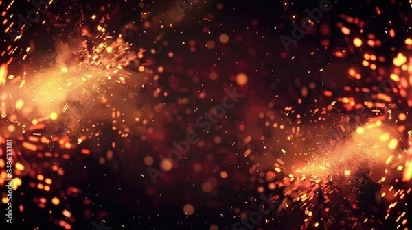 Fototapeta New Year Fireworks with Copy Space Festive Abstract Background