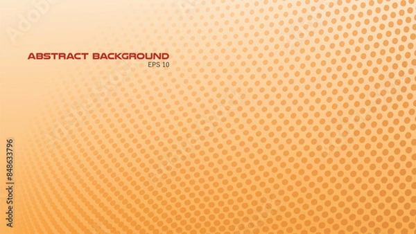 Fototapeta Orange abstract gradient background with polkadot wave pattern for backdrop or presentation