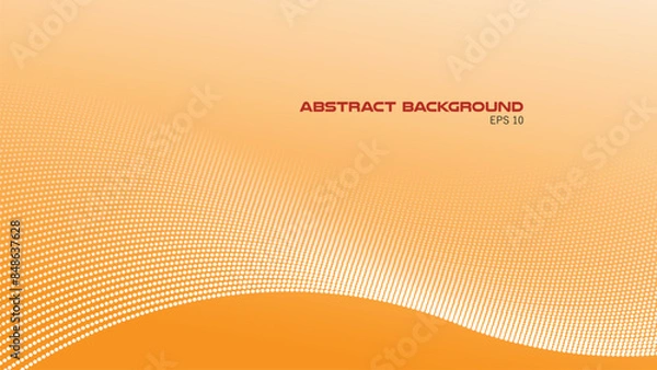 Fototapeta Orange abstract gradient background with polkadot wave pattern for backdrop or presentation