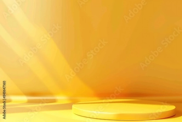 Obraz Yellow podium and minimal abstract background.