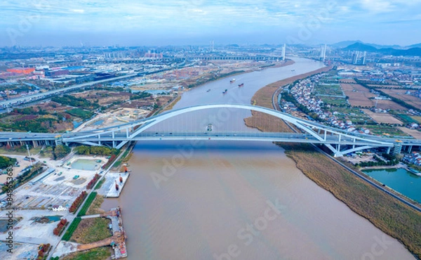 Obraz Mingzhou Bridge, Ningbo City, Zhejiang Province, China