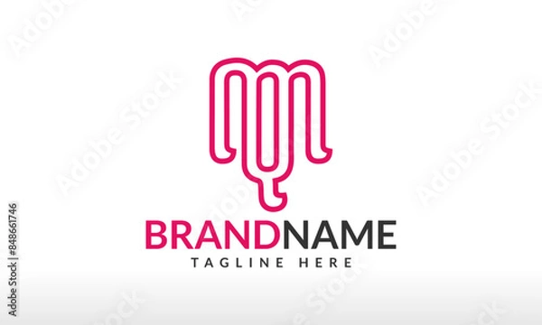 Fototapeta Letter MQ Or QM Logo Design Vector Icon Symbol Illustrations. Multifunctional logo that can be used in many business companies services. Ready to print. Ready to use. M Letter, Q Letter, QM Letter.