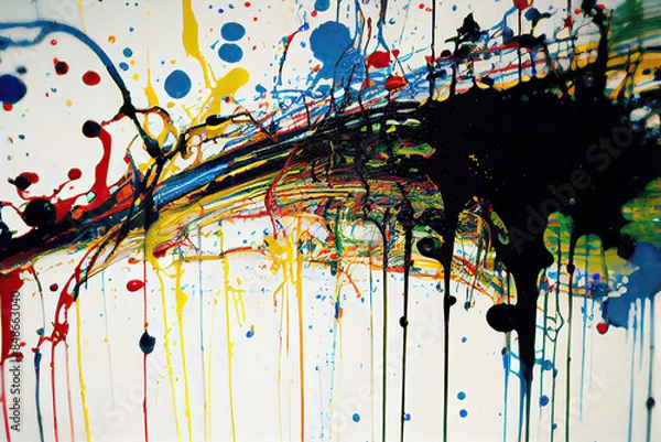 Fototapeta ペイント, インク, アート, 雫, ドローイング, 抽象, 絵画, カラフル, グラフィック, デザイン, abstract, ink, art, drop, drawing, paint, painting, colorful, graphic, design