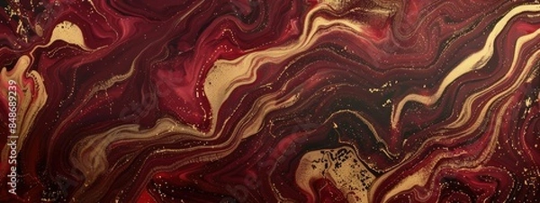 Obraz maroon and gold background with marbled texture