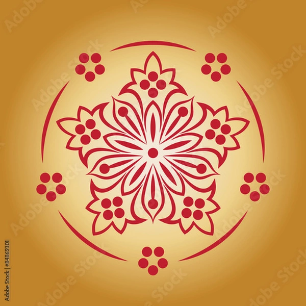 Obraz Red abstract flower