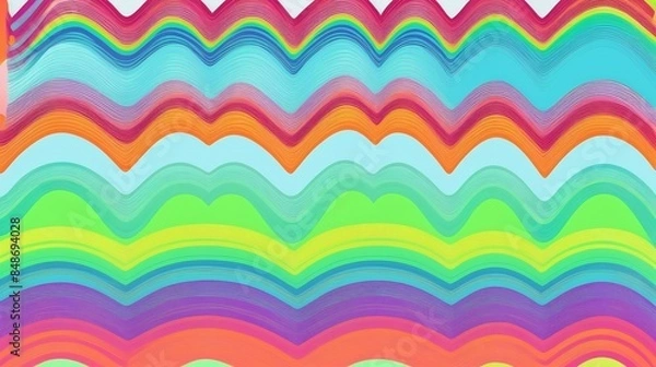 Fototapeta Vibrant rainbow gradient waves creating a dynamic and colorful abstract pattern, perfect for backgrounds and design projects