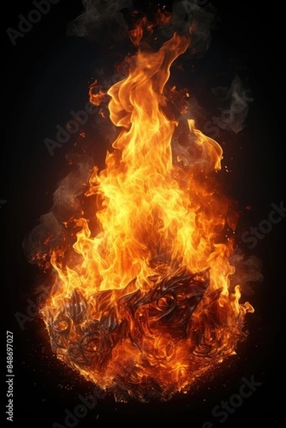 Fototapeta fire effect ,isolated on white background