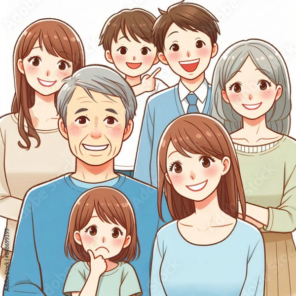 Fototapeta Family Photo: One Person Isn't Happy 