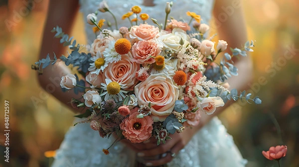 Fototapeta Superbe photo de fleurs lors d'un mariage