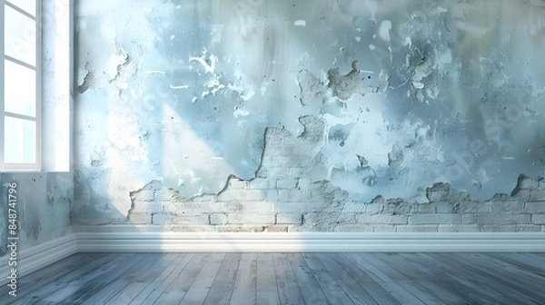 Fototapeta room with wall ai generative 