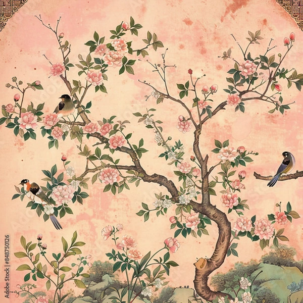 Fototapeta floral background ai generative 