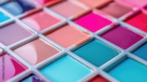 Fototapeta Manicure nail polish palette with color samples Nail art display with room for text