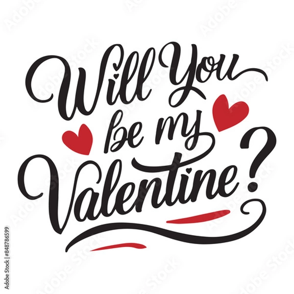 Obraz Will you be my valentine Typography