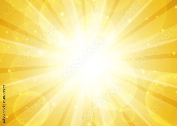 Obraz 輝くゴールドの放射背景