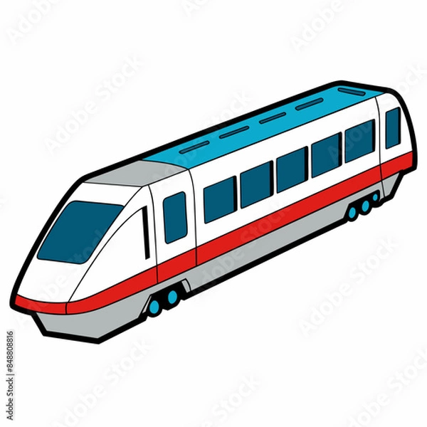 Fototapeta train on white background