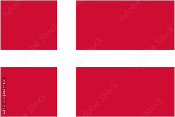 Obraz Denmark flag and language icon - isolated vector illustration