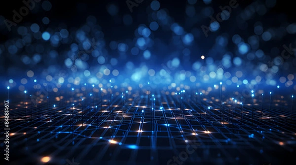 Fototapeta Abstract blue technology background