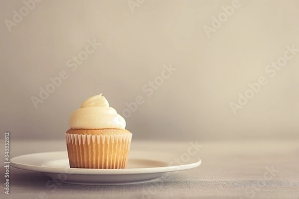 Obraz Deliciously decorated cupcake with creamy frosting, perfect for celebrations and sweet indulgences